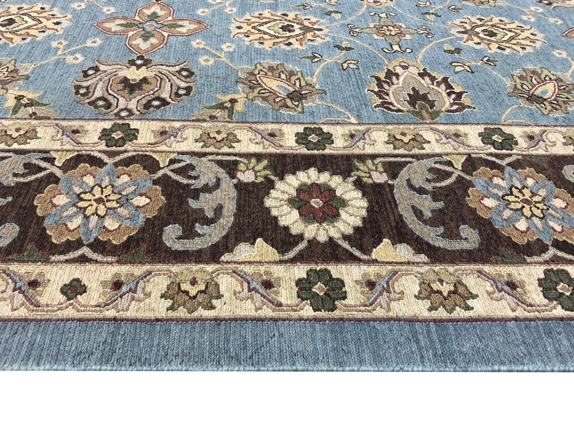 Get trendy with L.Blue Pure Wool Traditional Soumak Area Rug 8.2x10.2ft 248x310Cms - Traditional Rugs available at Jaipur Oriental Rugs. Grab yours for $830.00 today!