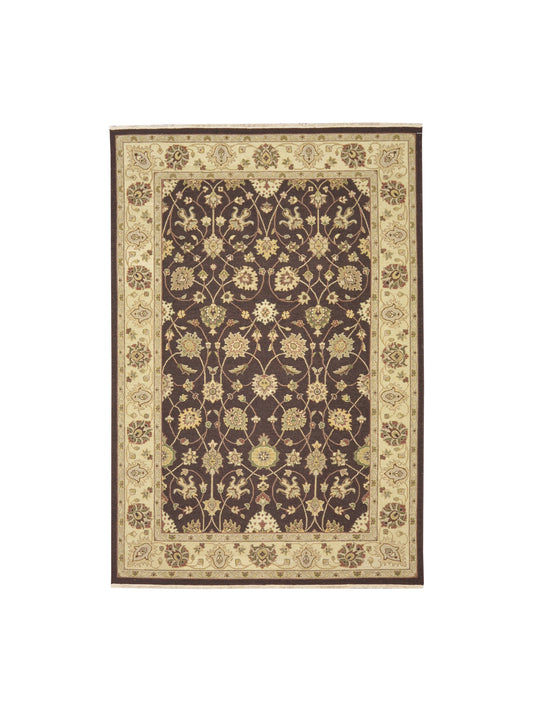 Get trendy with Brown Pure Wool Traditional Soumak Area Rug 6.1x8.11ft 185x270Cms - Traditional Rugs available at Jaipur Oriental Rugs. Grab yours for $545.00 today!