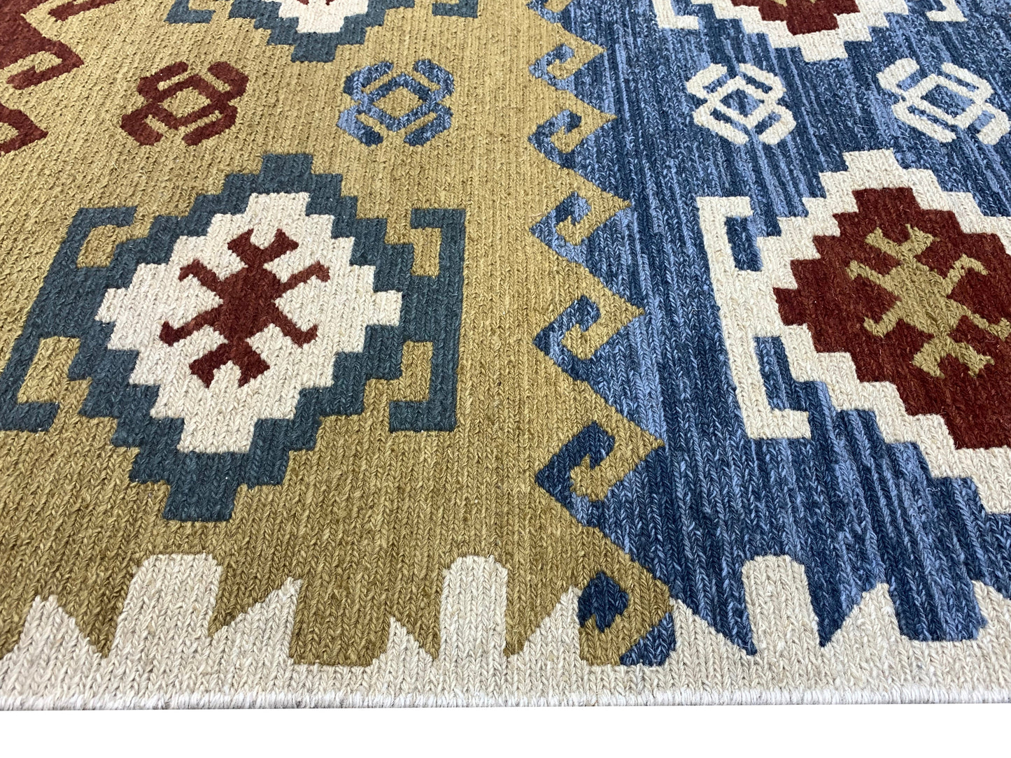 Get trendy with Ivory Pure Wool Traditional Soumak Area Rug 6.1x8.11ft 185x272Cms - Traditional Rugs available at Jaipur Oriental Rugs. Grab yours for $545.00 today!