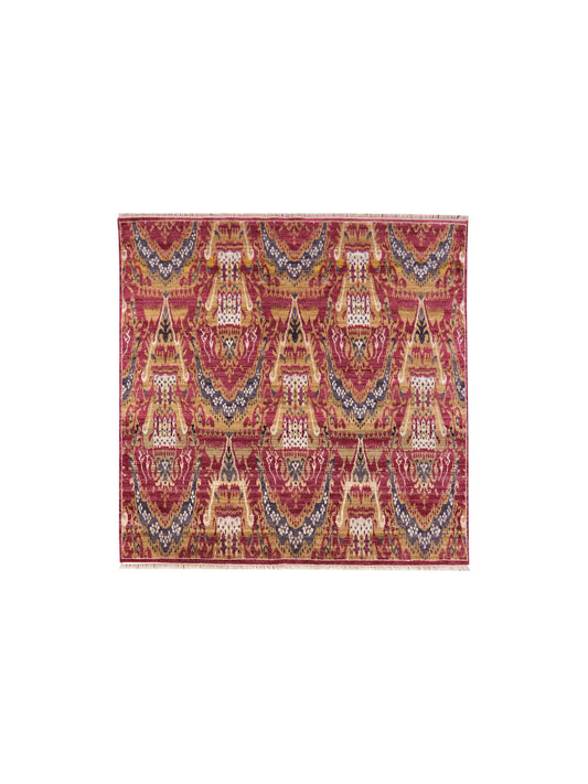 Get trendy with Red Multi Pure Silk Traditional Area Rug 5.11x5.11ft 179x182Cms - Traditional Rugs available at Jaipur Oriental Rugs. Grab yours for $3799.00 today!