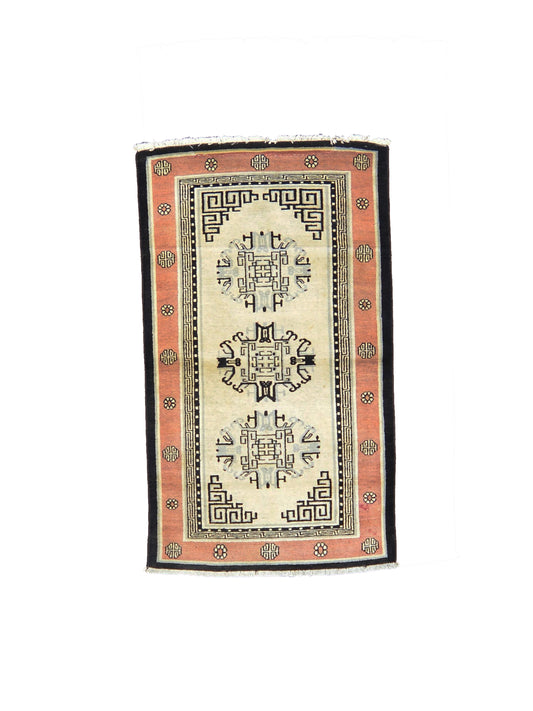 Get trendy with Brown Black Antique Khotan Handknotted Rug 2.10x4.11ft 87x150cms - Tribal Rugs available at Jaipur Oriental Rugs. Grab yours for $770.00 today!