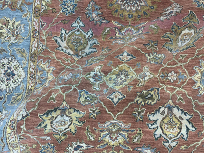 Get trendy with Rust L.Blue Pure Wool Traditional Luxury Handknotted Area Rug 3.10x5.7ft 118x170Cms - Traditional Rugs available at Jaipur Oriental Rugs. Grab yours for $899.00 today!
