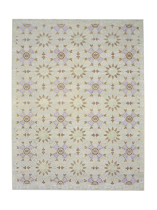 Get trendy with Ivory, Camel Viscose & Wool Handknotted Area Rug 8.9x11.7ft 266x352Cms - Contemporary Rugs available at Jaipur Oriental Rugs. Grab yours for $4065.00 today!