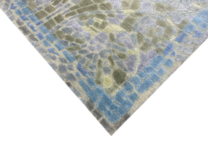 Get trendy with Grey Multi Silk Wool Modern Handknotted Area Rug 4.0x6.1ft 122x185Cms - Modern Rugs available at Jaipur Oriental Rugs. Grab yours for $1315.00 today!
