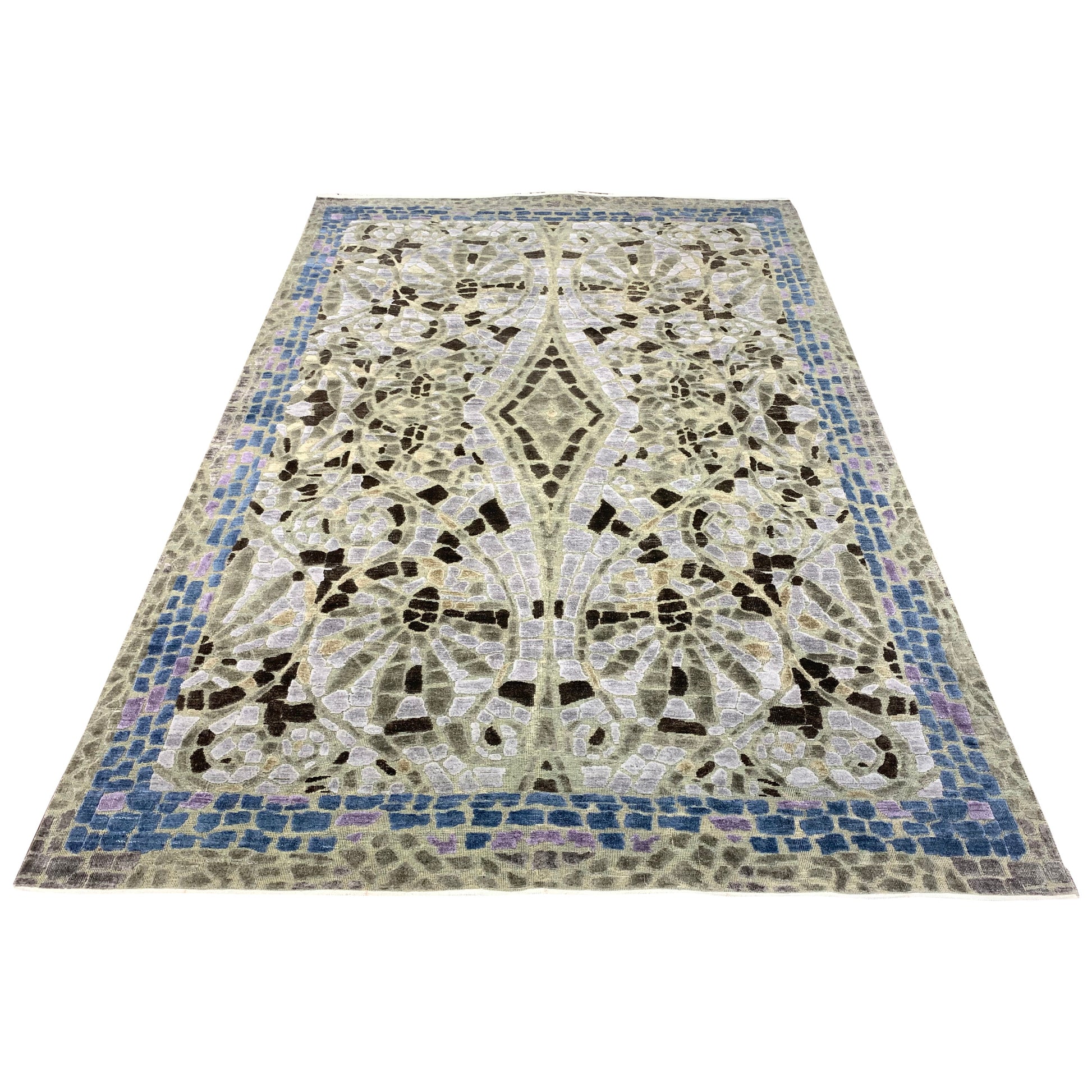 Get trendy with Grey Silk, Wool Modern Area Rug 6.0x9.3ft 183x281Cms - Modern Rugs available at Jaipur Oriental Rugs. Grab yours for $2999.00 today!