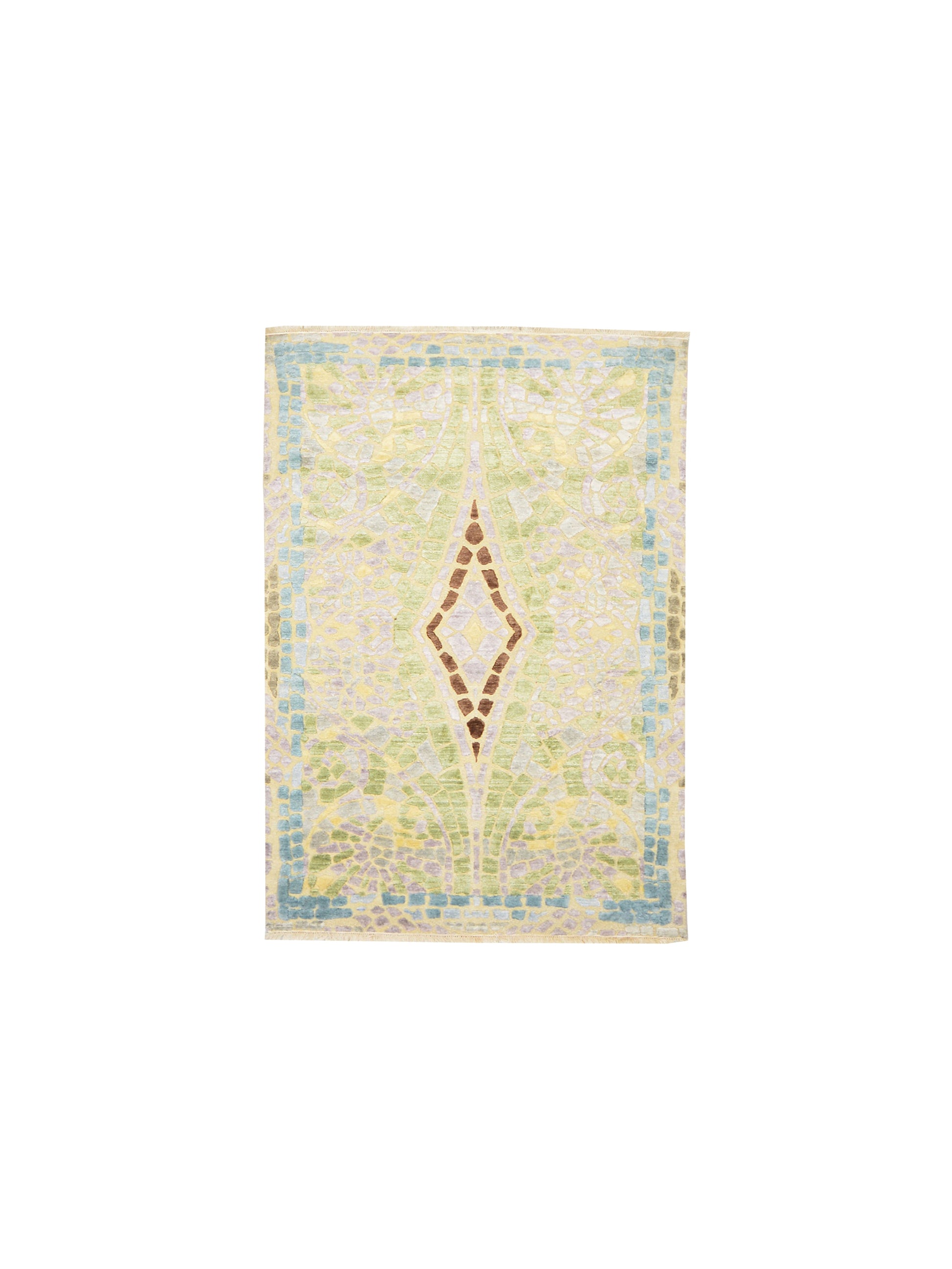 Get trendy with Grey Multi Silk Wool Modern Handknotted Area Rug 3.11x6.3ft 121x189Cms - Modern Rugs available at Jaipur Oriental Rugs. Grab yours for $1320.00 today!