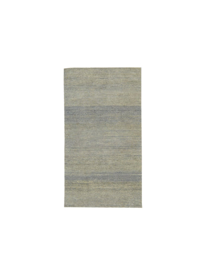 Get trendy with Grey Silk & Wool Oxidised Modern Handknotted Area Rug 2.11x5.3ft 88x160Cms - Modern Rugs available at Jaipur Oriental Rugs. Grab yours for $1380.00 today!