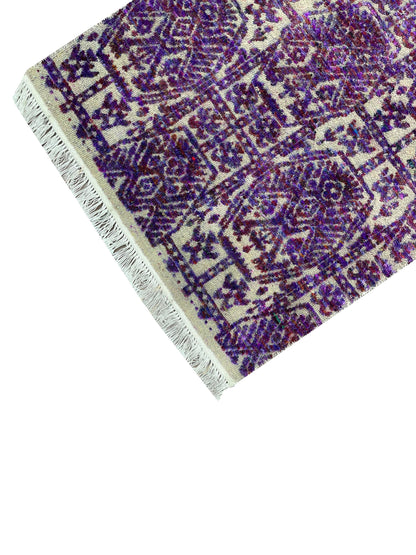 Get trendy with Contemporary Handknotted Runner Rug Purple 2.8X9.11ft 81x302cms - Runner Rugs available at Jaipur Oriental Rugs. Grab yours for $1585.00 today!