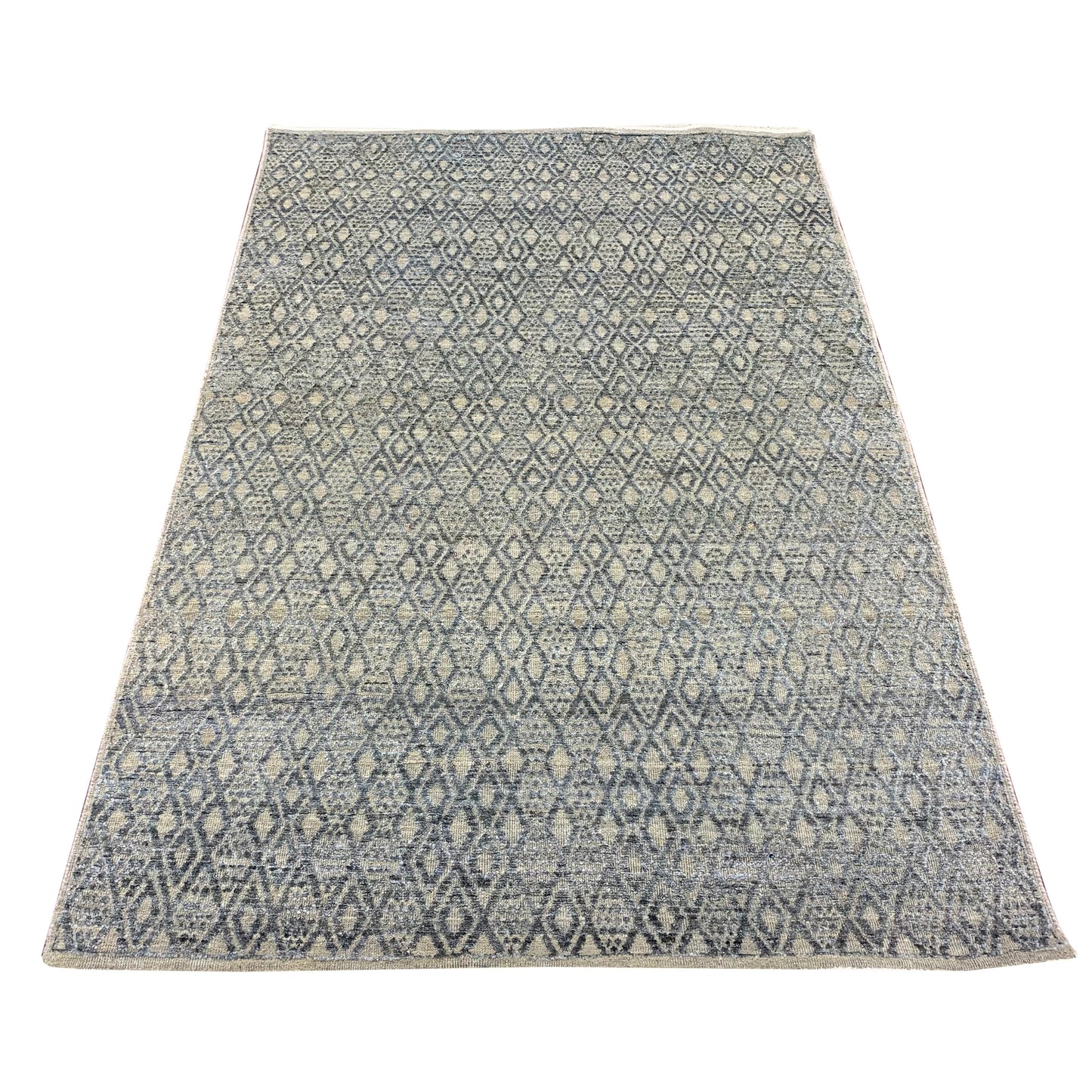 Get trendy with Grey Silk, Wool Modern Area Rug 3.11x6.2ft 120x188Cms - Modern Rugs available at Jaipur Oriental Rugs. Grab yours for $1299.00 today!