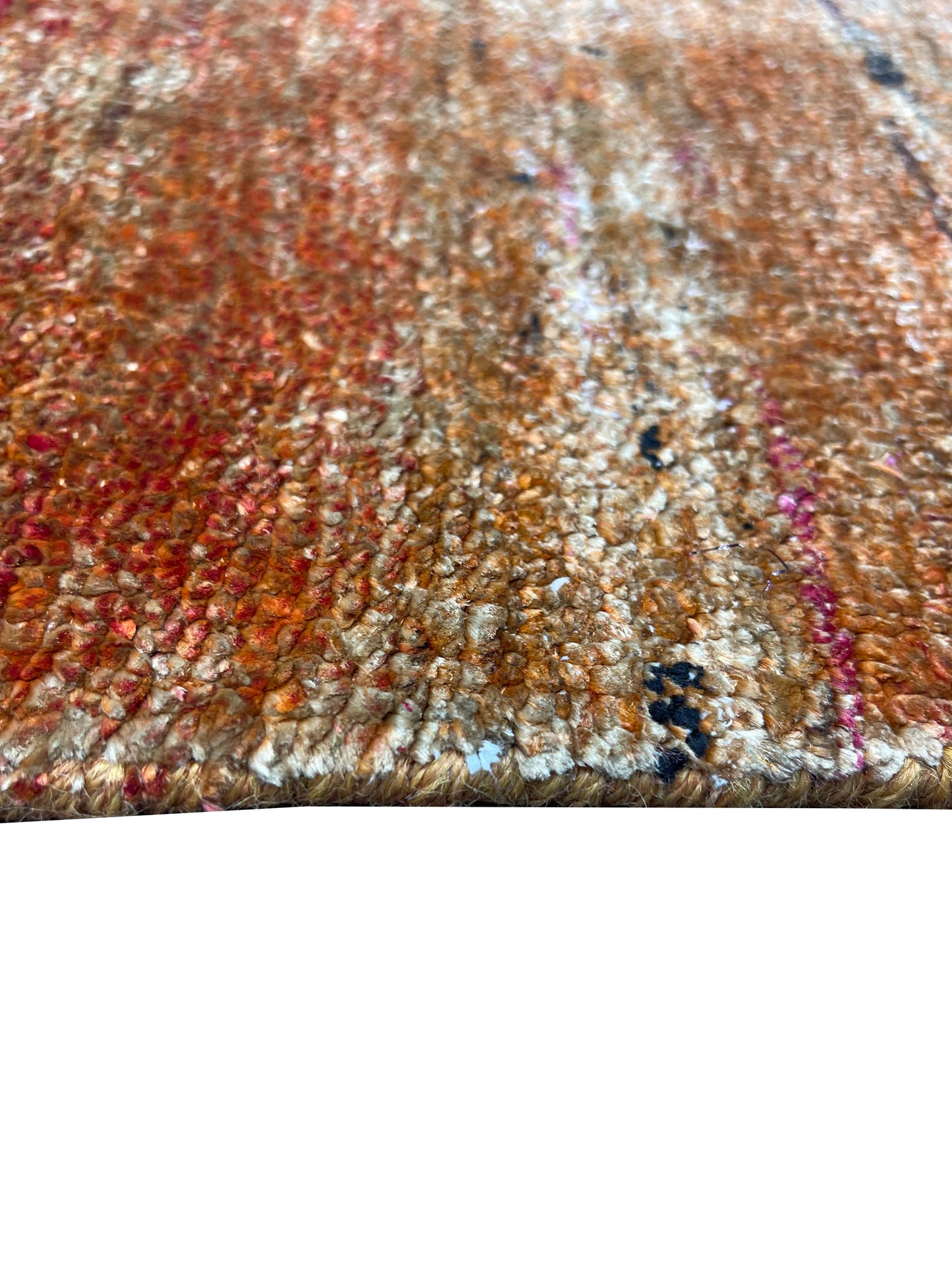 Get trendy with Orange Sari Silk Textured Modern Handknotted Area Rug 5.10x9.0ft 178x274Cms - Modern Rugs available at Jaipur Oriental Rugs. Grab yours for $3780.00 today!